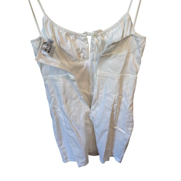 HELLO MOLLY NWT White Mini Dress Sz US8 Coquette Bride Bachelorette Cotton Blend - Picture 8 of 11